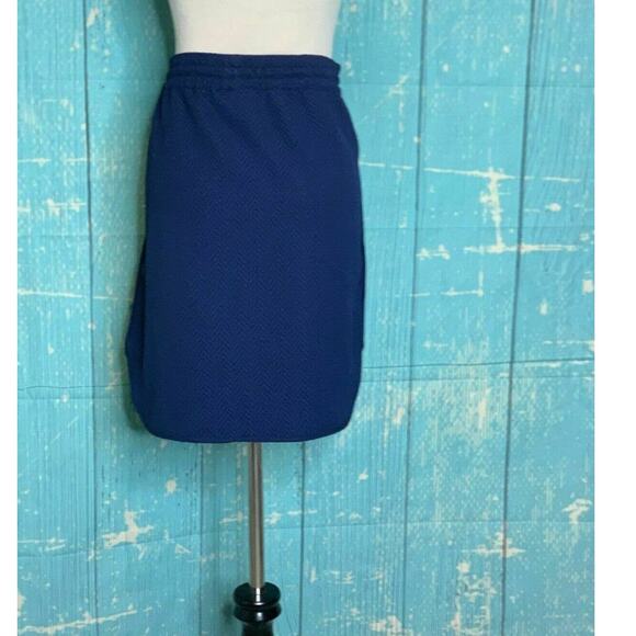 Calvin Klein Blue  Elastic Waist Tie Pull On Mini Skirt XS - Picture 2 of 11